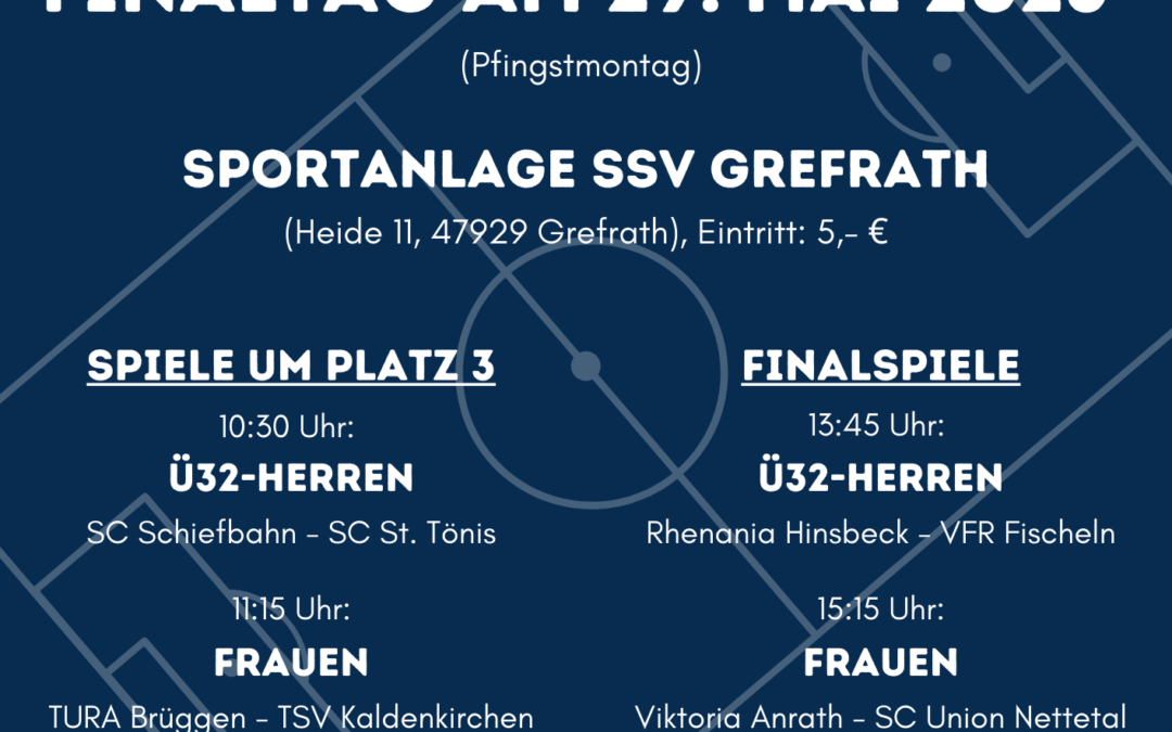Kreispokal – Finaltag am 29.05.2023 auf der Anlage des SSV