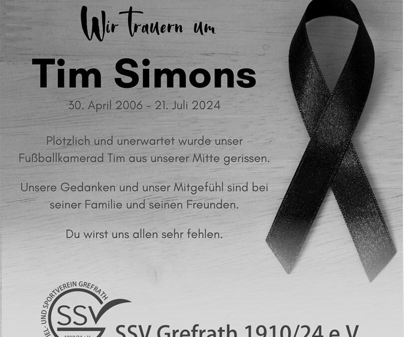 SSV Grefrath trauert um Tim Simons