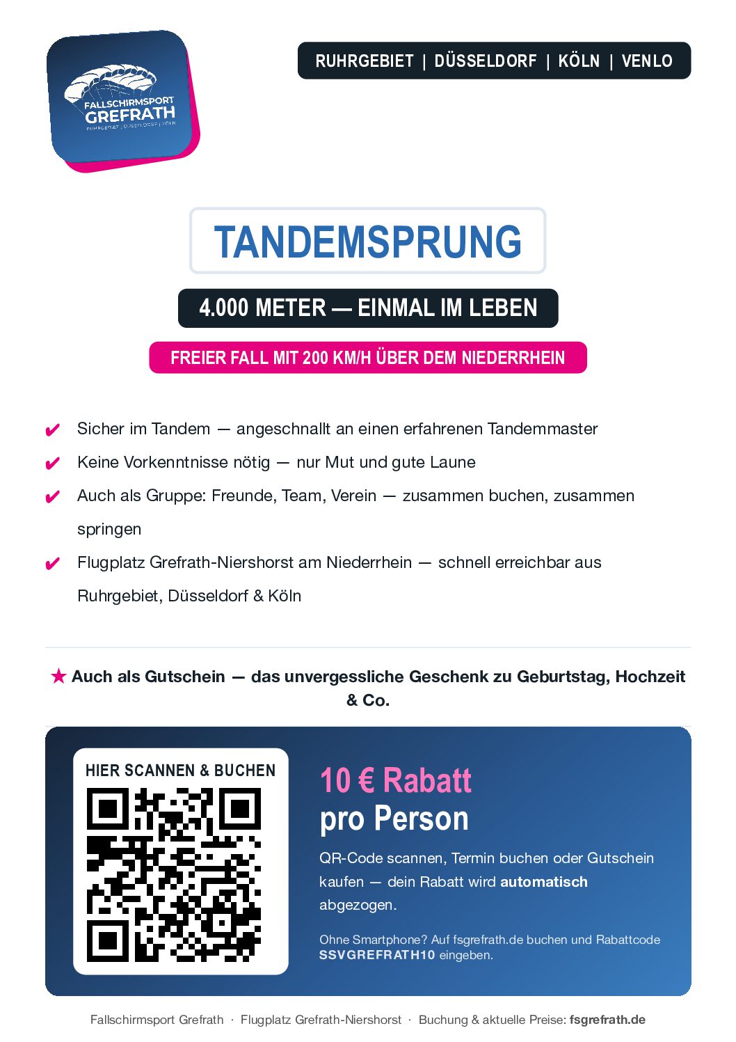 Tandemsprung-Aktion für unsere Vereinsmitglieder